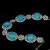 Juego de Calcedonia Congelada Plateada Ágata Azul Cielo Aretes Pulsera Vestido de Noche Jade Joyería de Cuatro Piezas
