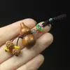 Sándalo verde palisandro calabaza llavero de coche hecho a mano sólido Fulu colgante accesorios colgante joyería al por mayor