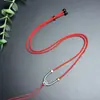 Colar com Cordão para Pingente Corda Tecida à Mão 2m Nó de Coração de Pêssego Cordão Fashion Retrô Ajustável Cordão de Jade para Homens e Mulheres