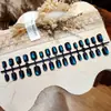 ColeçãoConjunto de 30 Peças de Unhas Usáveis com Pedras de Vidro e Efeito Olho de Gato, Toque de Luxo, Efeito Iluminador, Arte de Unhas Simples, Unhas Pré-Fabricadas