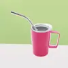 Nuevo Vaso Shot Mini de Acero Inoxidable 304 de Doble Capa con Asa Portátil Taza de Café Colorida de 3 oz para Coche
