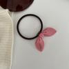 Orelha de Coelho Fofa Elástico Pequeno Durável Etiqueta Dourada Corda de Cabelo Doce Elegante Alta Elasticidade Corda para Rabo de Cavalo Acessórios de Cabelo Femininos