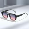 Gafas de Sol Irregulares de Doble Puente Ins Moda Europea y Americana Desfile de Moda Gafas de Sol con Sentido de Alta Gama Gafas Planas de Moda Punk Personalizadas