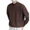 Suéter Retrô Moda Estilo Hong Kong Masculino Senso Gola Alta Casual Tricô Tendência Coreana Cor Sólida Nicho Interior