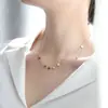 2023 Nueva Joyería para el Cuello Cadena con Colgante de Estrella de Cinco Puntas de Acero de Titanio Cadena para Clavícula de Mujer Ins Tendencia Cadena Simple Estilo Frío