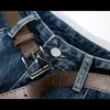 Otoño temprano 2026 modernos nuevos pantalones vaqueros cropped de retazos retro de cintura alta versátiles de pierna ancha efecto adelgazante