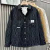 Camisa con Estampado de Letras Estilo Nuevo Otoño e Invierno Chaqueta de Manga Larga Chaqueta para Hombre y Mujer Marca Británica de Negocios de Moda Comercio Exterior Venta al por Mayor Transfronteriza