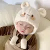 Gorro de Invierno para Bebé Oso Lindo Súper Lindo 5-24 Meses Unisex Gorro de Felpa para Bebé Gorro Cálido con Protección para las Orejas para Niños