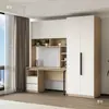 Mesa Giratória, Mesa de Estudo Combinada Multifuncional para Computador, Estante, Prateleira, Computador de Mesa, Mesa de Canto Tudo-em-Um