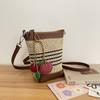 Bolsa Tejida de Rafia de Celebridad de Internet para Mujer, Bolso de Teléfono Móvil de Alta Gama para Viaje, Bolso Elegante Casual de Paja, Bolso de Playa