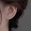 Aretes de Plata Esterlina S999 Redondos Forma de Frijol Cuadrados Ganchos para Orejas Simples para Viajes Diarios Exquisitos Estilo Ins Aretes de Botón Accesorios para Orejas