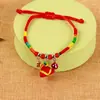 Festival del Bote del Dragón Zongzi Tejido a Mano Pulsera de Cuerda de Colores Bolsita para Niños y Adultos Cuerda Roja para la Mano Tejida a Mano