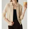 Zhao*PedidoNuevo Suéter de Punto de Mezcla de Lana Cachemira Otoño e Invierno para Mujer, Cárdigan Abrigo de Punto Trenzado con Cuello Solapa