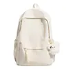 Mochila escolar para estudiantes universitarias, versión coreana, gran capacidad, mochila simple de color liso para estudiantes de secundaria y preparatoria, unisex