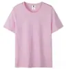 Camiseta de manga corta de algodón peinado de 200 g para adultos, cuello redondo, manga corta, informal, de color liso, para hombre y mujer