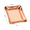 Plato Cuadrado de Acero Inoxidable Coreano Placa Dorada Hueso Espeso Molde para Hornear Set Doméstico Comercial Estante de Almacenamiento Plato para Snacks Plato para Snacks