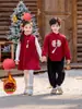 Saudações de Ano Novo Roupas para Meninos e Meninas, Saias Cheongsam Infantis, Trajes Tang, Roupas de Apresentação da Dinastia Han, Roupas de Apresentação de Dia de Ano Novo do Jardim de Infância, Modernas