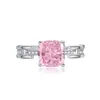 Transmisión en vivo de producto: Anillo de diamante de alto carbono con corte de hielo azul para mujer, personalizado y elegante, con zirconia verde súper brillante y engaste completo de diamantes