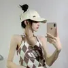Corea del Sur ins gorra de béisbol con coleta para mujer verano a prueba de sol a prueba de sol parte superior vacía gorra con visera beige gorra deportiva marea