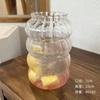 Vaso de vidrio resistente al calor con rayas de gran capacidad, con pajita, para el hogar, para leche, frutas, té, bebidas frías, moderno