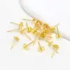 Pasadores de Oreja de Cruz de Cobre Chapado en Oro Real de 18 Quilates Color Duradero Soporte para Pendientes de Cuentas Semi-Terminados DIY Pasadores de Oreja Accesorios para Orejas