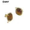 WT-JFE120 Exquisitos Pendientes Cuadrados de Colores Piedra Pequeño Tesoro Borde de Circonita Pendientes Superiores Accesorios Pendientes