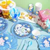 Mm138 Elefante Semanal para Bebé Temática de Cumpleaños para Bebé Vajilla para 8 Personas Juego de 4 Piezas Plato de Papel Vaso de Papel