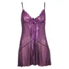 Elegante camisón de encaje transparente con pedrería para mujer, malla calada, estilo nuevo, lencería erótica, venta al por mayor de fábrica 010G