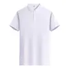 Nova Cor Sólida Lapela De Algodão Frio POLO Camisa Impressão Logotipo Bordado Roupas De Trabalho Corporativo Publicidade T-shirt