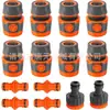 Conjunto de Conectores para Mangueira de Jardim Conexão Rápida para Torneira Passagem Direta Conector para Lavagem de Carro Adaptador de Plástico de 1/2 Polegada