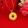 Tienda de oro con el mismo método antiguo de oro de arena auspicioso ruyi paz hebilla colgante cobre chapado en oro anillo paz hebilla cierre cadena al por mayor