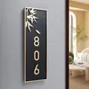 Placa de Número de Puerta de Metal para Entrada de Casa, Placa de Número de Casa Residencial, Pegatina de Puerta de Patio de Villa, Autoadhesiva con un Toque de Alta Gama