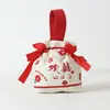 Saco de tecido para doces de casamento pequeno fresco caixa de doces de casamento saco de presente com alça rede de presente saco de frutas de açúcar mascavo suprimentos de casamento