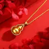 Collar Colgante Vajra Calabaza Diamante Chapado en Oro de 24 Quilates Color Oro Arena Cadena de Clavícula Apilada de Gama Alta para Mujer