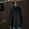Camisa Sólida Europeia e Americana Transfronteiriça Amazon Refrescante para Mulheres com Gola Lapela, Pregas Verticais no Peito, Caimento Solto, Ombro Caído, Blusa Versátil para o Dia a Dia