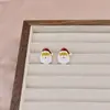 Pendientes de Reno de Papá Noel de Piernas Largas Navideños Peculiares Estilo Europeo y Americano Dibujos Animados Esmalte Lindo Accesorios Festivos