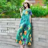 Vestido de Algodón y Seda de Verano 2026 Estilo Nuevo Lujo Ligero Gama Alta Tallas Grandes Holgado Adelgazante Vestido Floral para Mamás