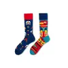 Calcetines de Moda Originales Asimétricos Estilo AB para Mujer Calcetines de Algodón de Verano Zhejiang Arte de Dibujos Animados Personalizado Calcetines de Algodón de Tubo Medio para Hombres y Mujeres