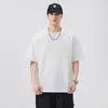 2026Camiseta Masculina de Manga Curta Tendência Versátil Patchwork Resistente Casual Item Quente de Verão