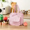 Bolsa Térmica Transfronteriza Larga Portátil para Almuerzo Textura de Rosa Espesa Bolsa Térmica Portátil para Oficinista Lonchera Térmica