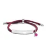 Pulseira de Corda de Mão Multicor Transfronteiriça Europeia e Americana Material em Branco Pronto para Uso Acessórios de Diamante Roxo Rosa Gravação Presente Pulseira de Aço Inoxidável