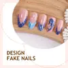30 Peças de Unhas Vestíveis Estilo Europeu e Americano, Peças de Unha Vestíveis de Resina Golfinho Estéreo 3D Transfronteiriças, Unhas Postiças de Arte de Unha de Alta Qualidade