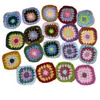 Motivos de Quadrado da Vovó Crochê à Mão, Flores de Crochê Vazadas Feitas à Mão, Acessórios para Roupas, Peças Florais em Vários Tamanhos