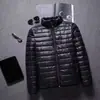 Jaqueta leve com enchimento de plumas para homens e mulheres, adequada para outono e inverno, com gola alta, à prova de vento e quente, design com zíper, estilo casual e sem capuz