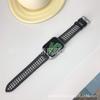 Adecuado para Apple Applewatch 8/7 Generación Correa Vintage de Piel de Vaca Genuina Correa iwatch de Lona Patrón Houndstooth