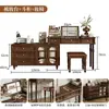Tocador de Madera Maciza Estilo Francés Vintage y Cómoda Integrados con Gabinete de Almacenamiento al Pie de la Cama Estilo Mid-Century, Tocador de Esquina Estilo Americano