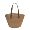 Bolso tejido de paja para mujer de gran capacidad 2022 nueva moda otoño e invierno bolso de hombro tejido clase de textura bolso tote para ir al trabajo