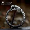 Acero Guerrero nuevo anillo de serpiente de cola de acero inoxidable personalidad anillo retro moderno zodiaco forma de serpiente anillo de acero de titanio