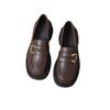Versão em Couro Macio ~ Sapatos de Couro Pequenos Estilo Britânico para Mulheres 2025 Novos Mocassins Slip-On Versáteis de Sola Grossa Estilo Preppy Sapatos Jk