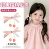 Presilhas de Cabelo com Laço e Cereja e Elásticos para Meninas, Presilhas Fofas Infantis para Franja Lateral e Rabos de Cavalo Duplos, Adoráveis Acessórios de Cabelo